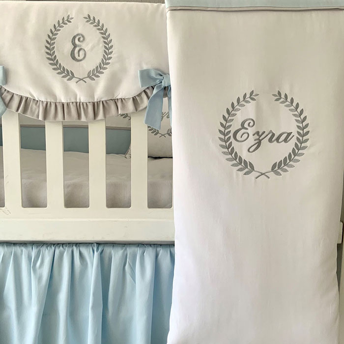 Olea İsimli Bebek Uyku Seti / Mavi Beyaz